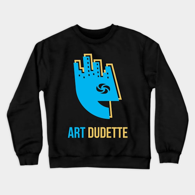 Art Dudette In Blue And Gold Crewneck Sweatshirt by yourartdude